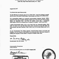 GM Dan McEaddy International Circle of Masters President letter
